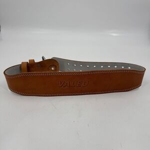Valeo Leather Weightlifting Belt Brown Stitched Support Gym Workout